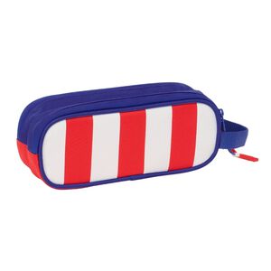 Blue and Red and White Double Pencil Case